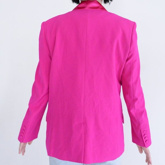 Generation Love New York Cori Hot Pink Single Button Tuxedo Blazer L - Picture 3 of 14